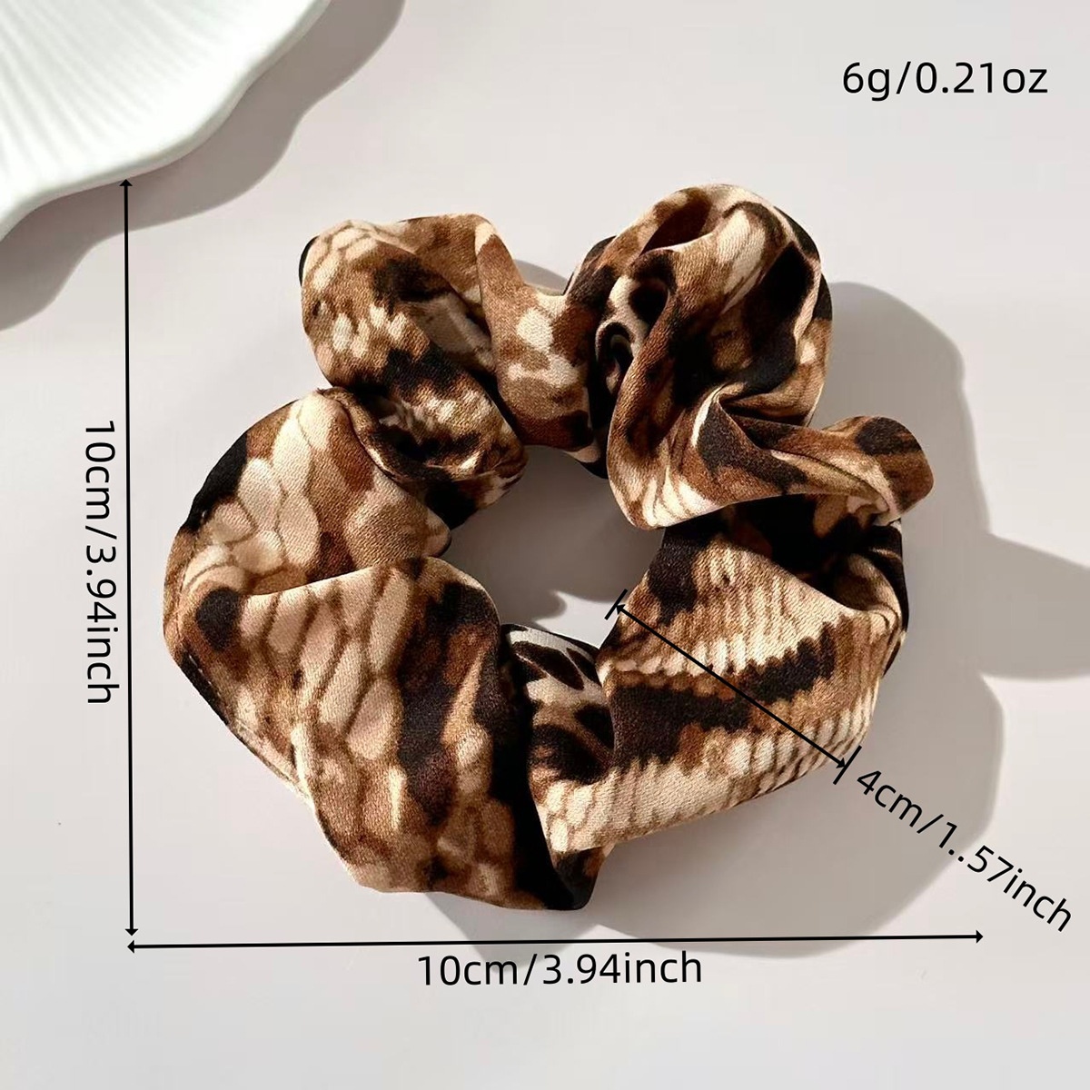 Women's Retro Snakeskin Large Elastic Hairband Fabric Hair Tie Accessory