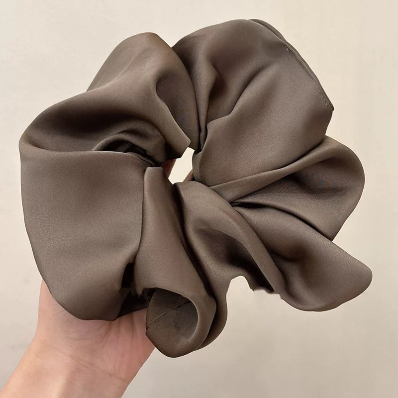 Women's Elegant Satin Banquet Hair Tie Scrunchie Solid Color