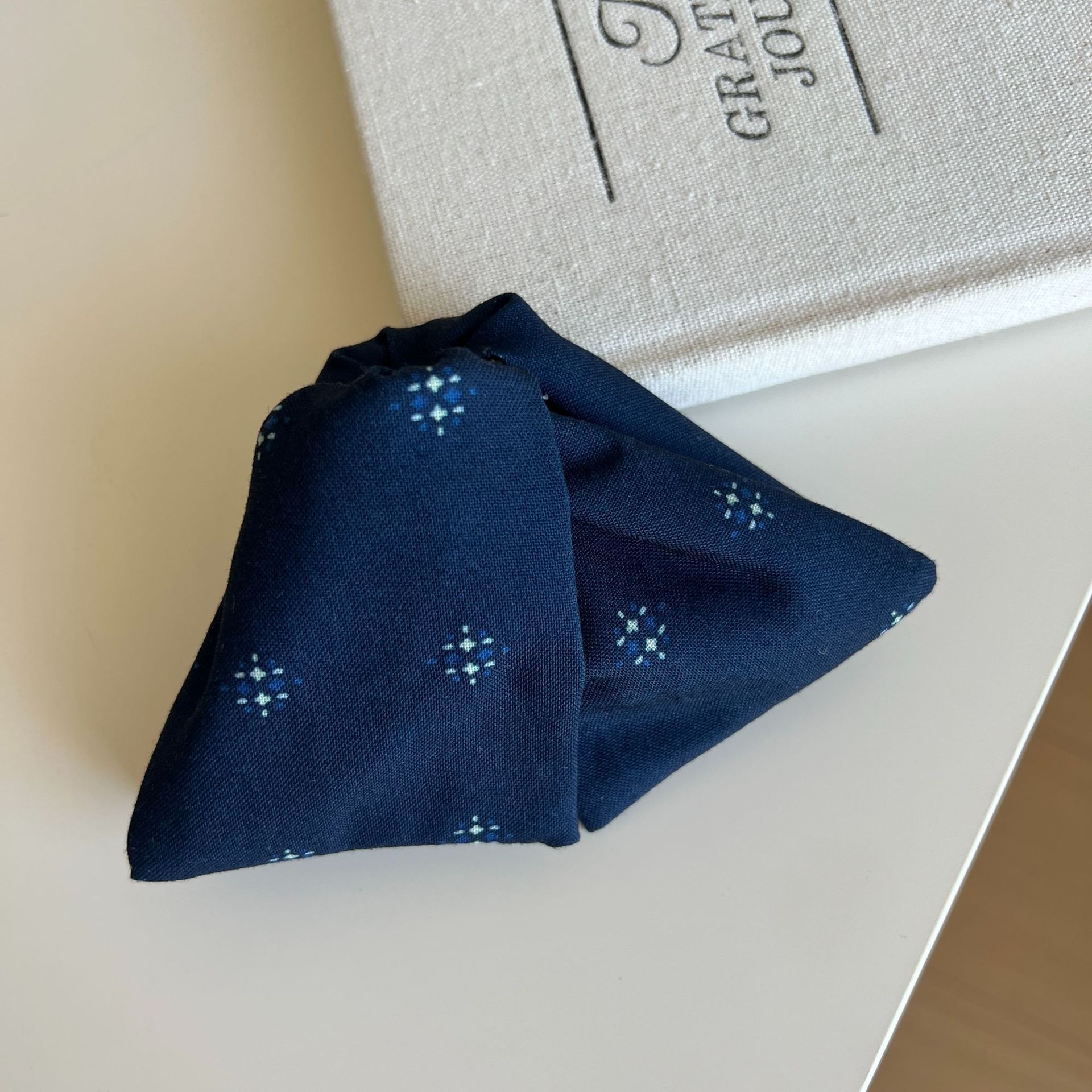 Women's Elegant Fabric Scrunchie Hair Tie Triangle Clip Galaxy Polka Dots