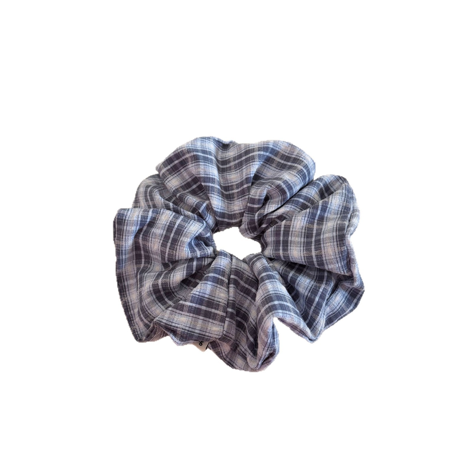 Women's Daily Cloth Hair Scrunchie Light Blue Checkered Plaid