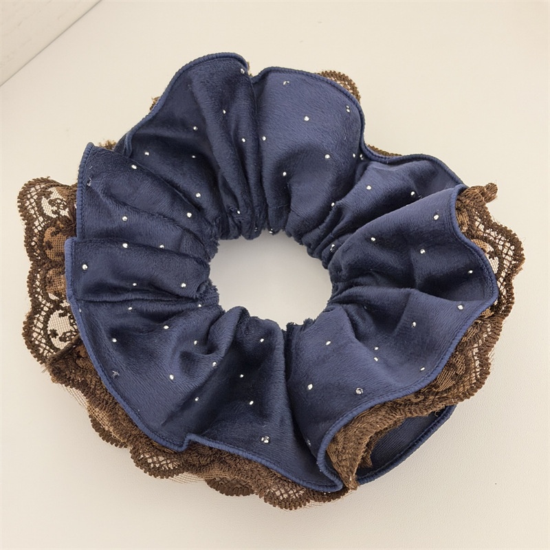 Women's Vintage Double-Sided Fabric Hair Tie For Buns Large Polka Dots