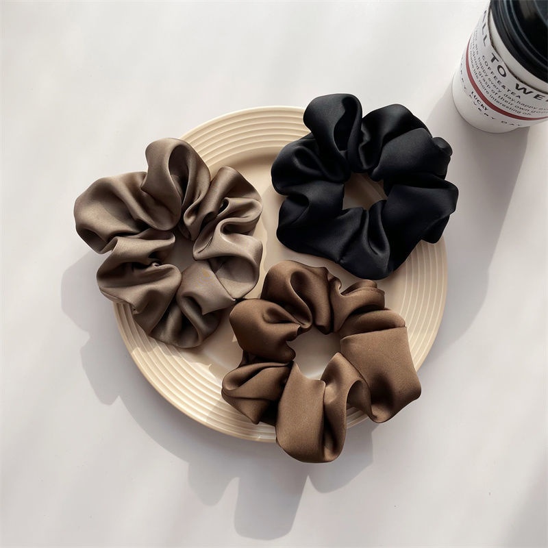 Women's Girls Retro Cloth Hair Tie Scrunchie Solid Color Horse Pattern