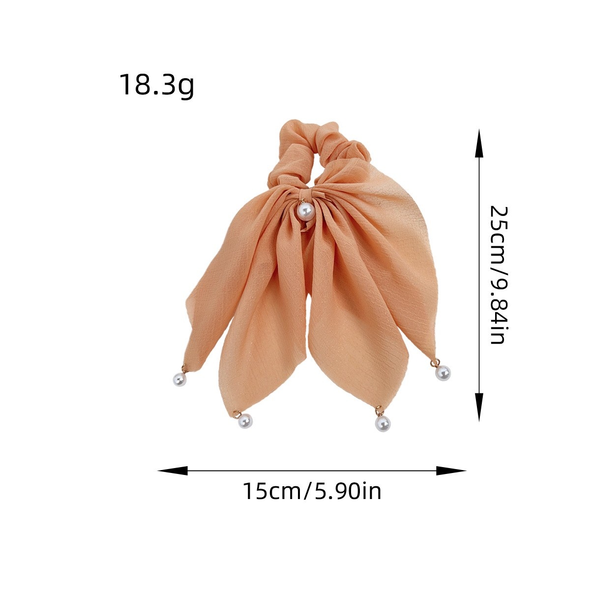 Women's Elegant Pearl Ribbon Cloth Hair Band Office Romantic Circle