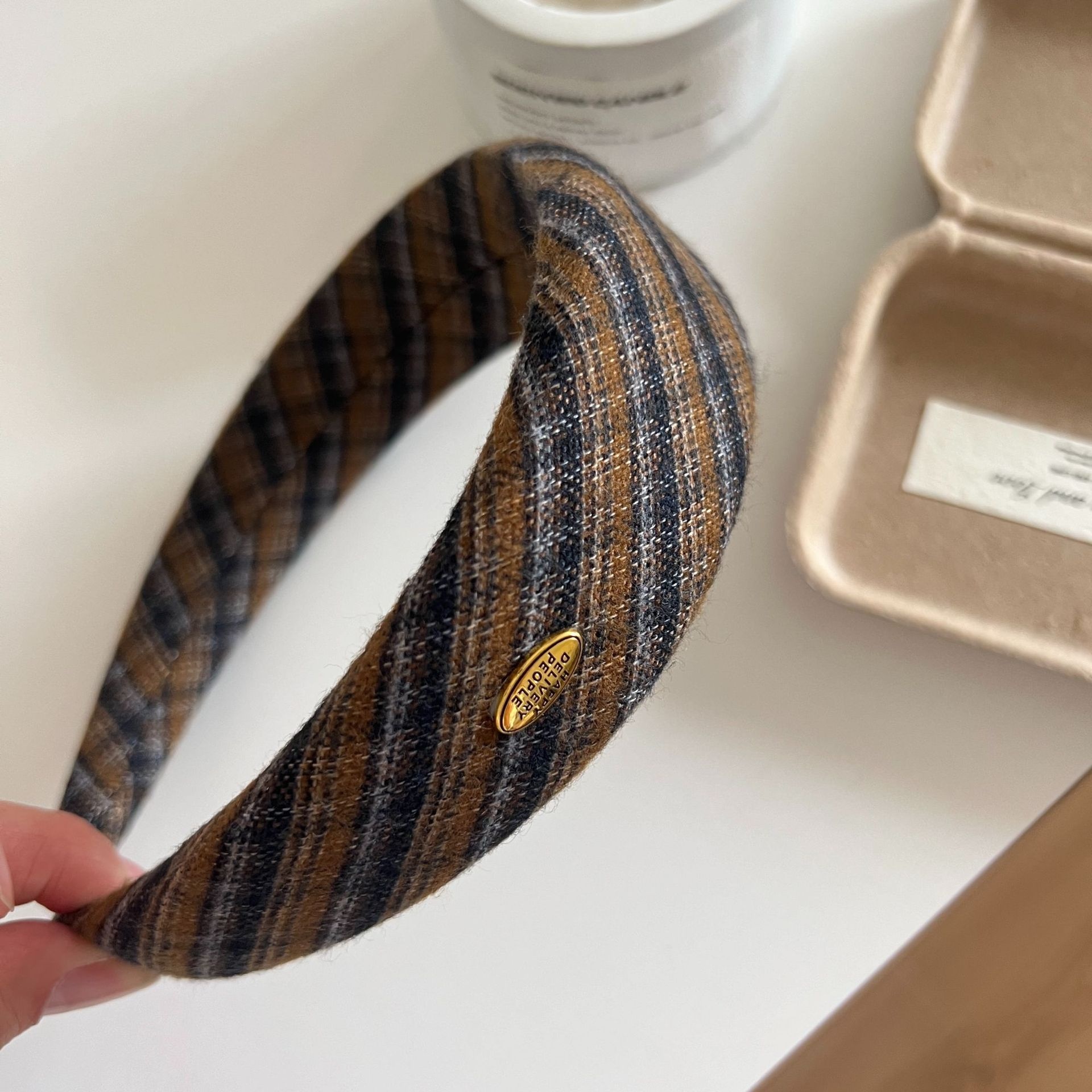 Women's Autumn Winter Cotton Large Bow Ponytail Hair Ties Plaid