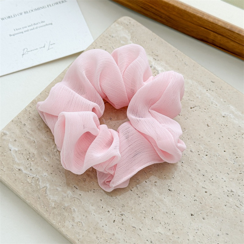 Women's Spring Polyester Hair Tie Simple Rubber Band Solid Blue