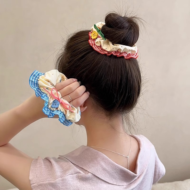 Women's Daily Cloth Lace Hair Tie Sweet Strawberry Floral Polka Dots