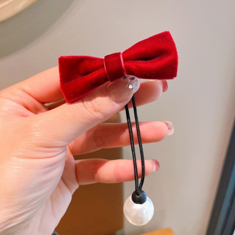 Women's Simple Cloth Princess Low Bun Hair Tie Bowknot Multi-Color