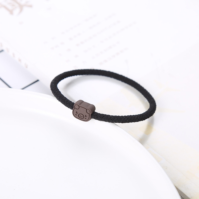 Unisex Couple Cloth Elastic Hair Tie Bracelet All Season Pig Pattern