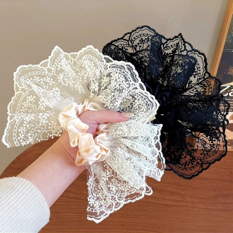 Women's Elegant Banquet Selfie Hair Tie All Season Lace Pattern