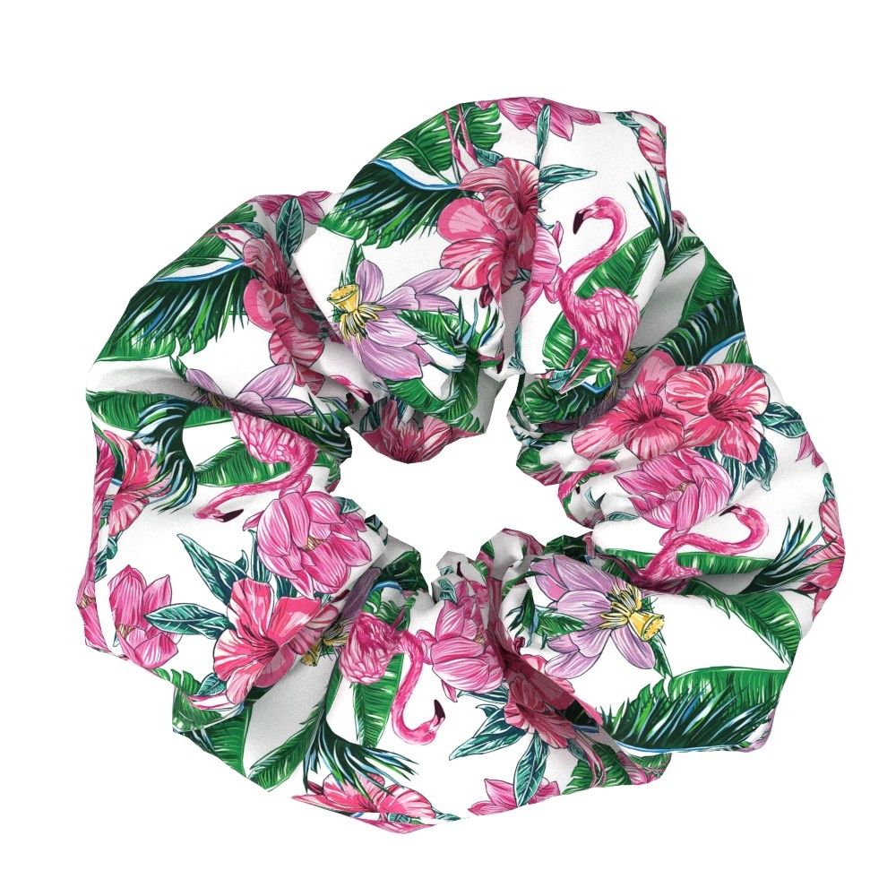 Women's Elegant Flamingo Fabric Hair Bands Sweet Versatile Cloth Scrunchies