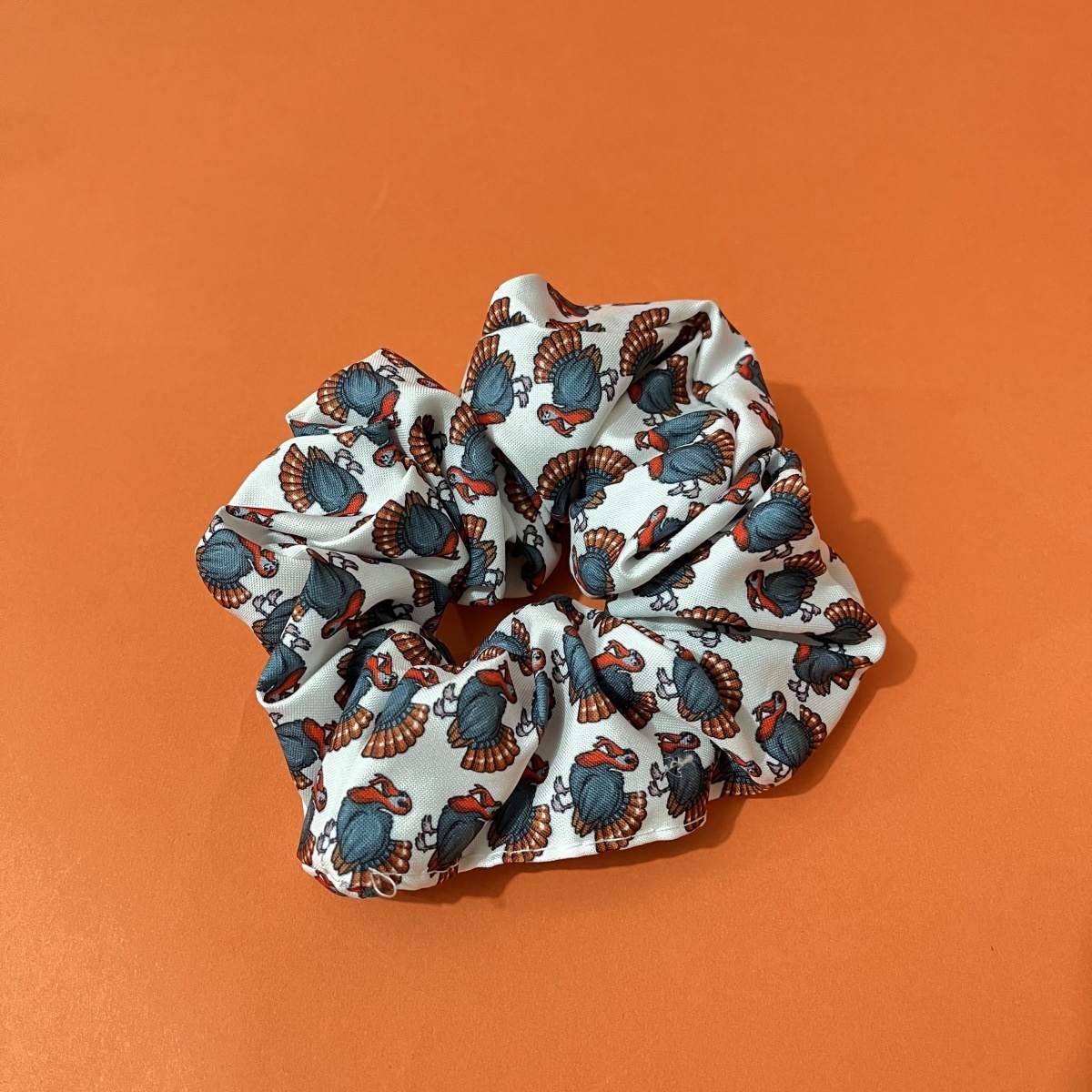 Women Versatile Fabric Hair Ties Assorted Turkey Pumpkin Patterns