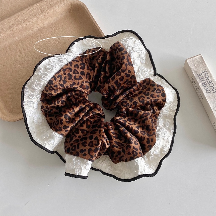 Women Stylish Hair Band Removable Bow Transparent Leopard Print