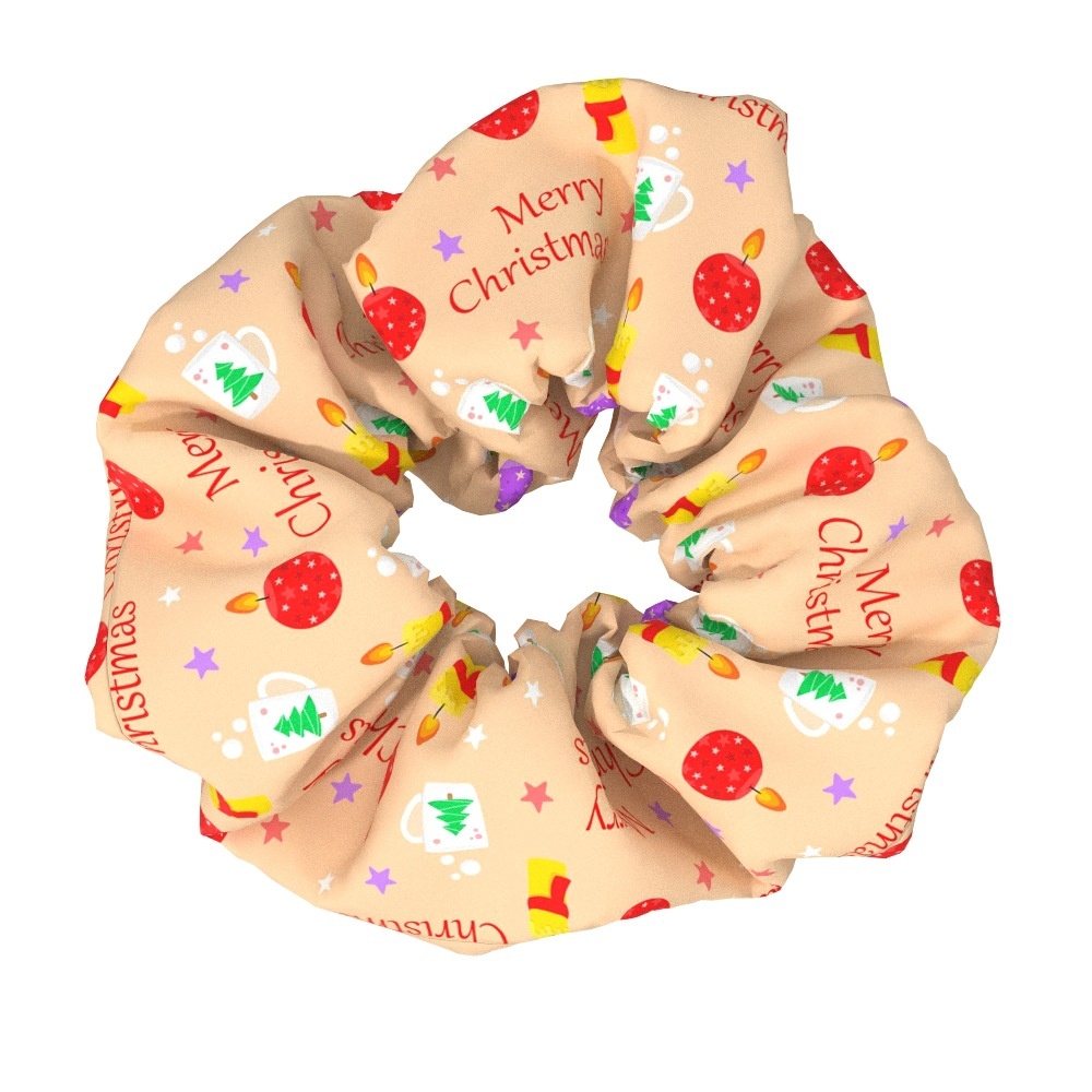 Women's Large Bow Hair Ties Festive Christmas Tree Pattern Cloth Headwear