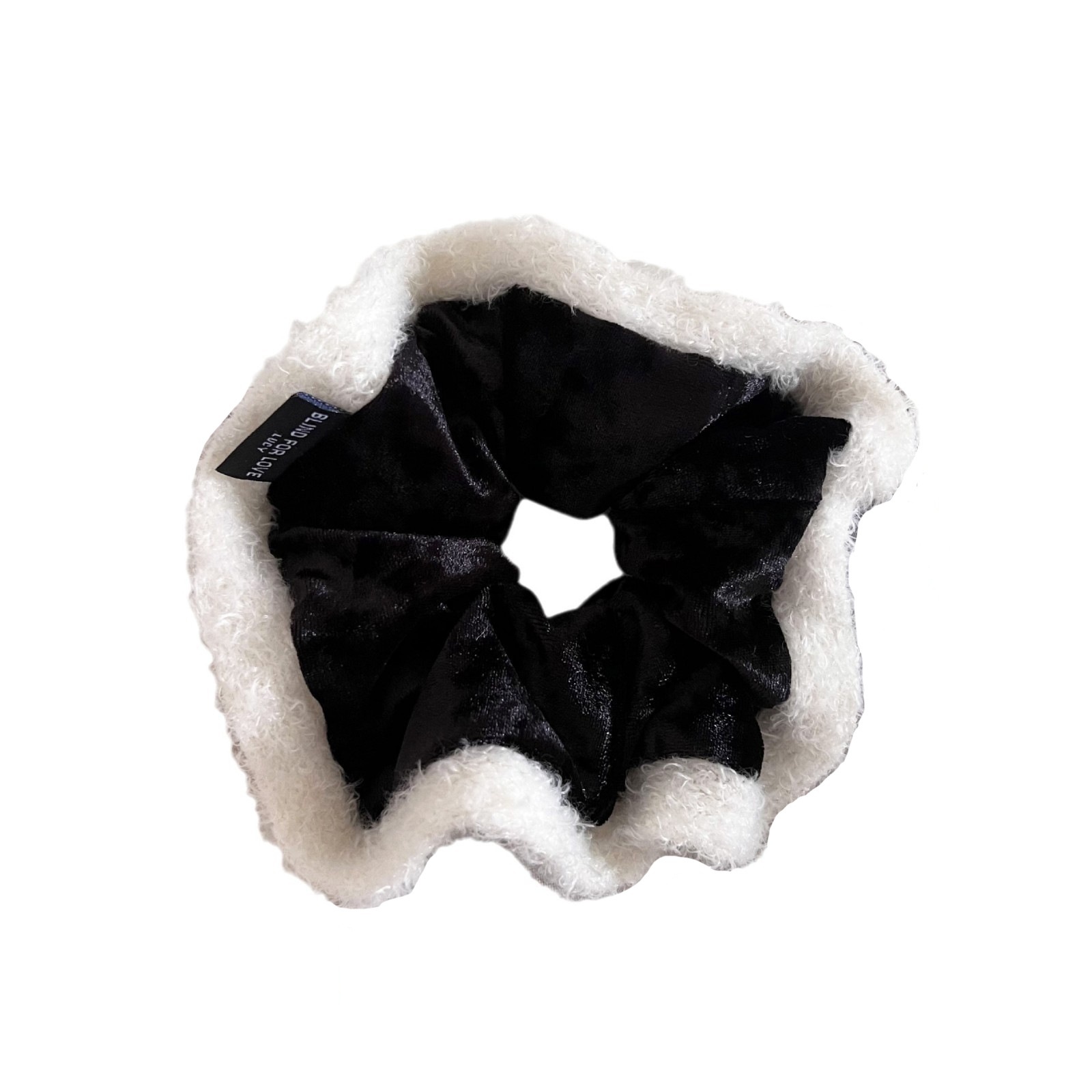 Women's Winter Flannel Christmas Low Bun Hair Tie Soft Scrunchie Solid Color