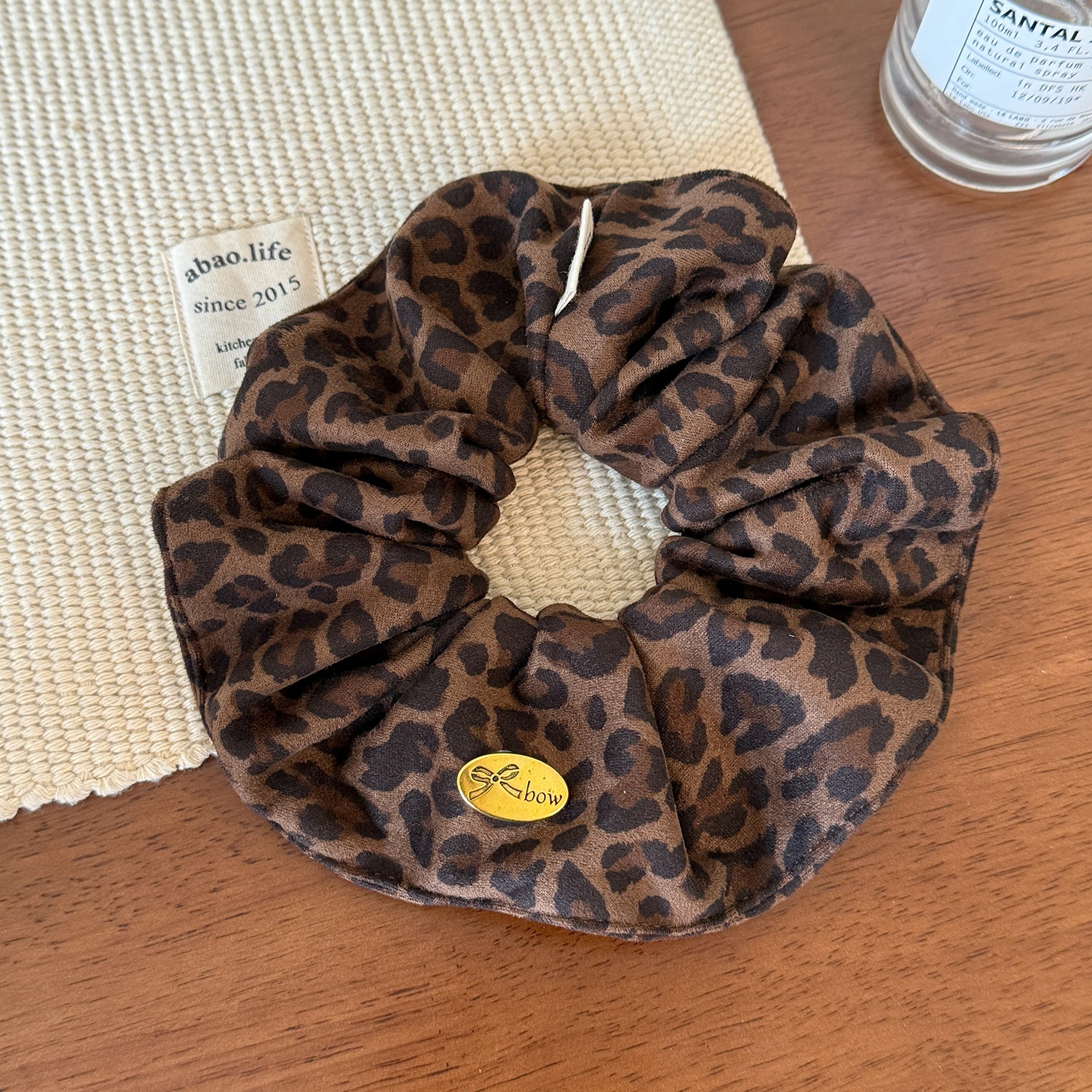 Women's Autumn Winter Cloth Bun Hair Ties Retro Leopard Print
