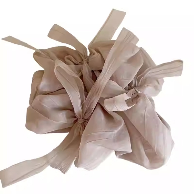 Women's Elegant French Ballet Style Flowy Satin Pleated Big Bow Headband
