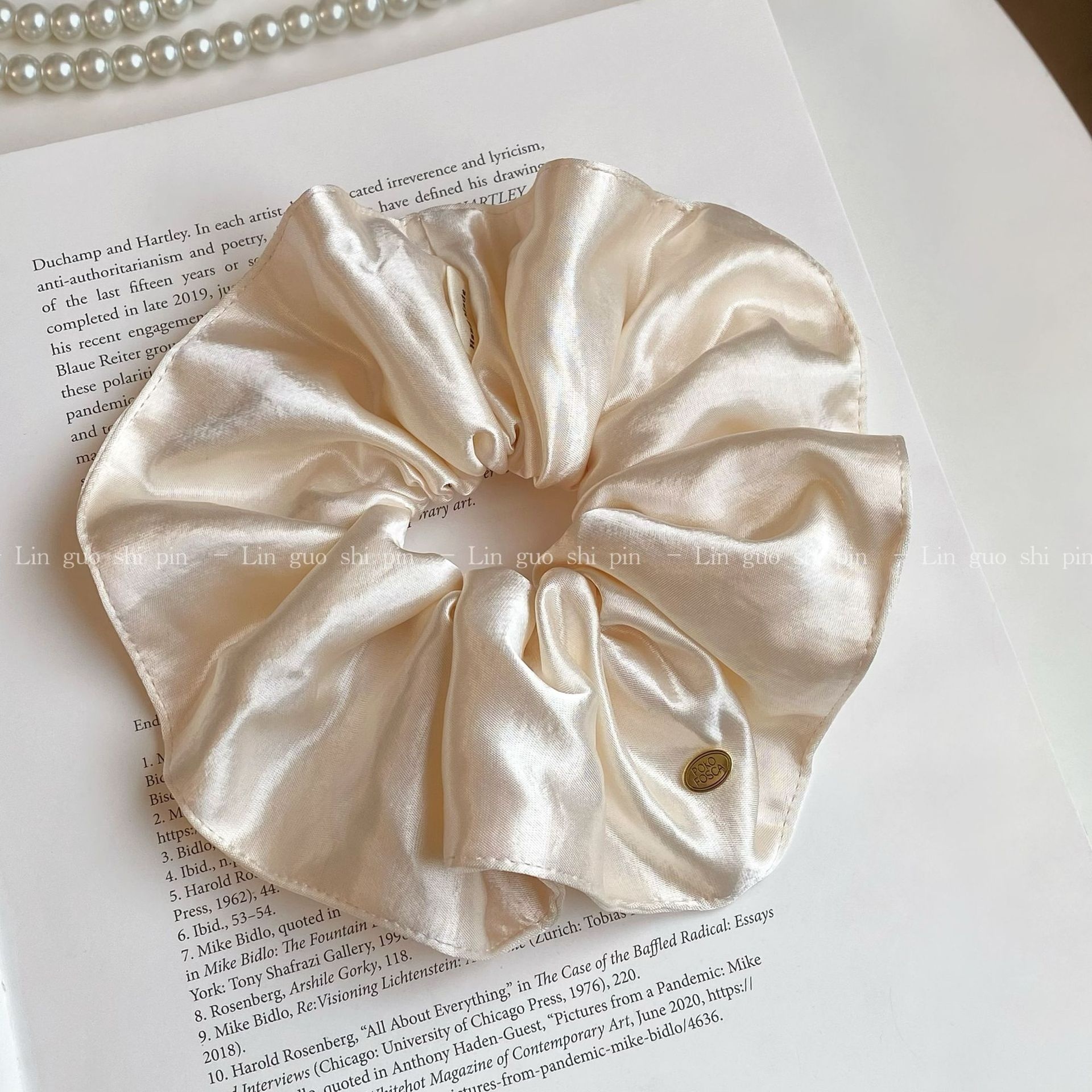 Women Elegant Smooth Satin Hair Tie Elastic Scrunchie Solid Black