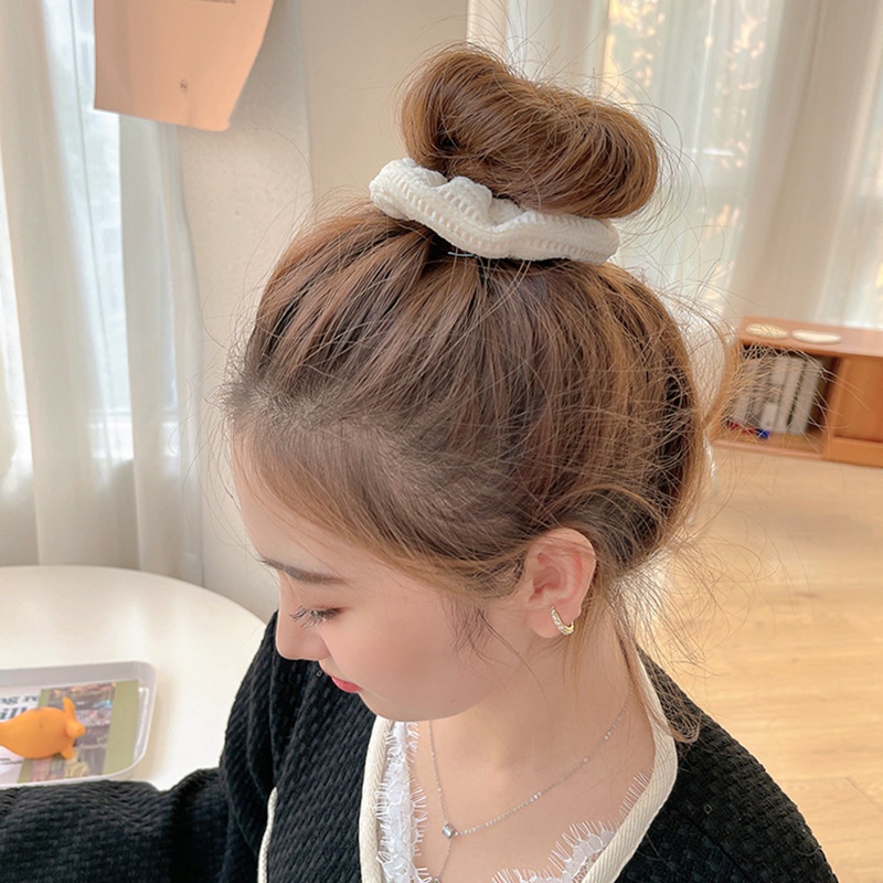 Women's Sweet Daily Winter Plush Hair Scrunchie Color Block