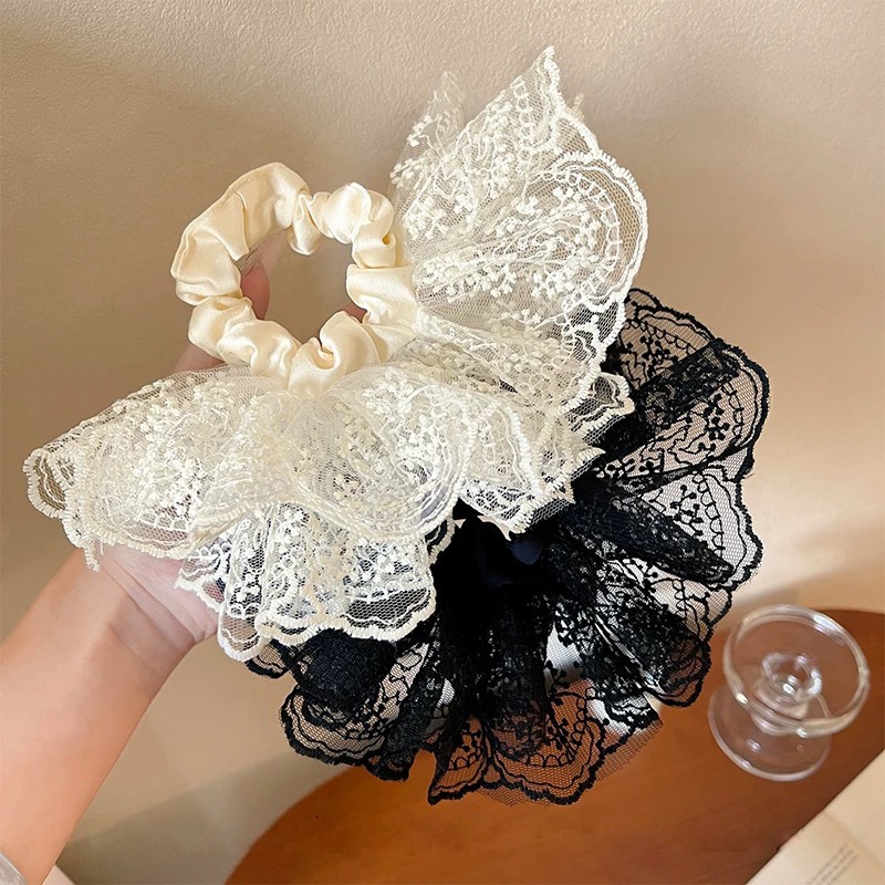 Women's Elegant Banquet Selfie Hair Tie All Season Lace Pattern