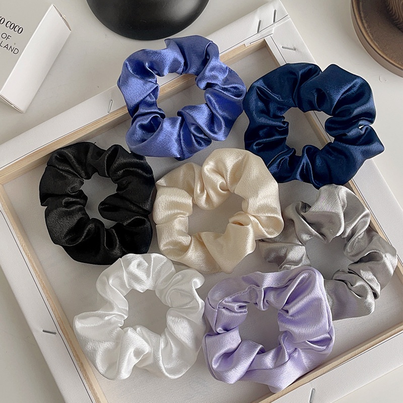 Women's Daily Retro Satin Rib-Knit Hair Scrunchie Solid Color