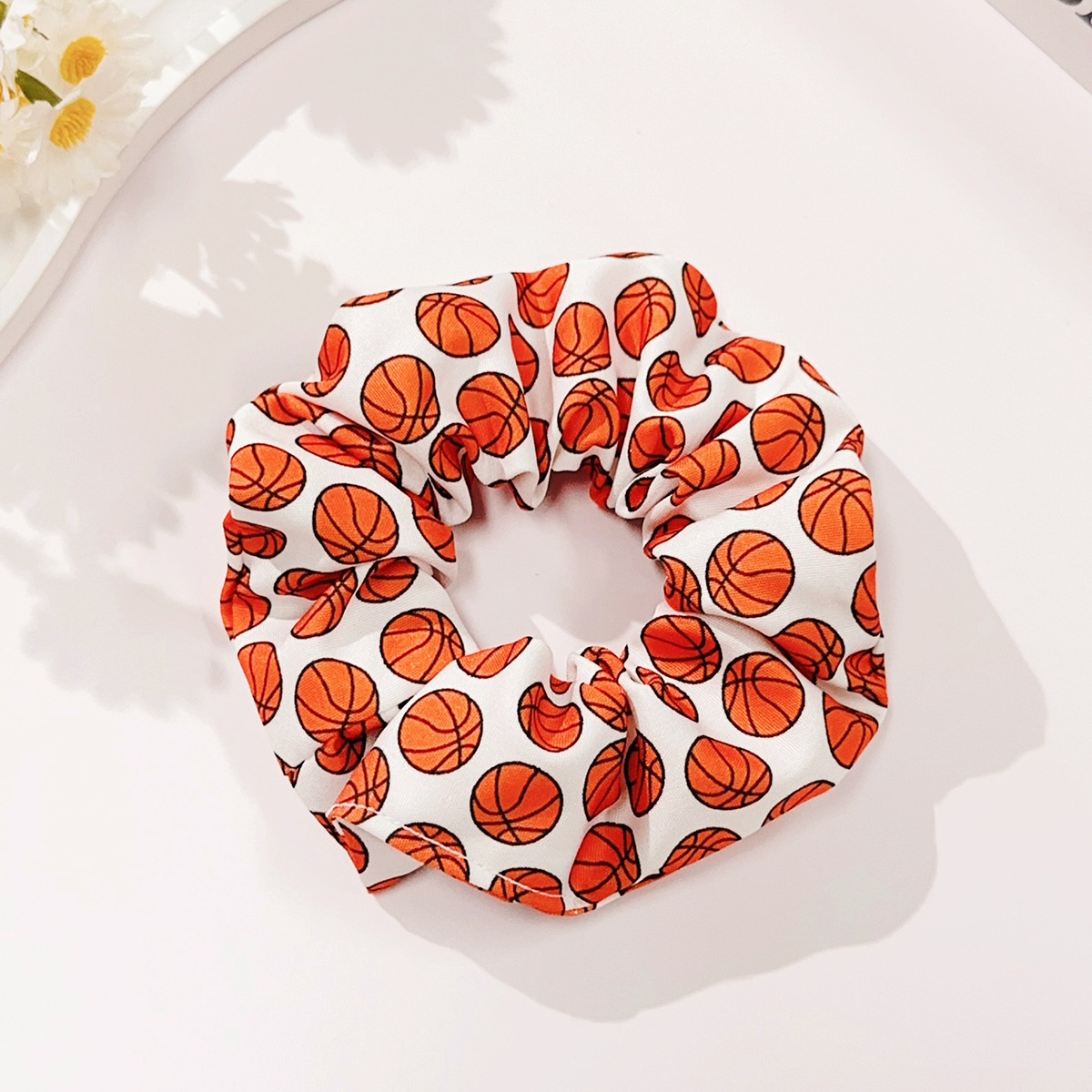 Women's Sport Fabric Scrunchie Hair Tie Basketball Football Print