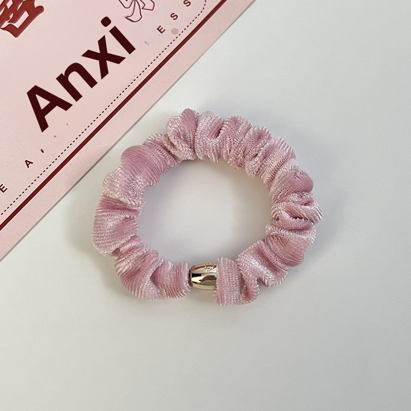 Women's Large Elastic Velvet Hair Ties Striped Grey Pink Blue Black