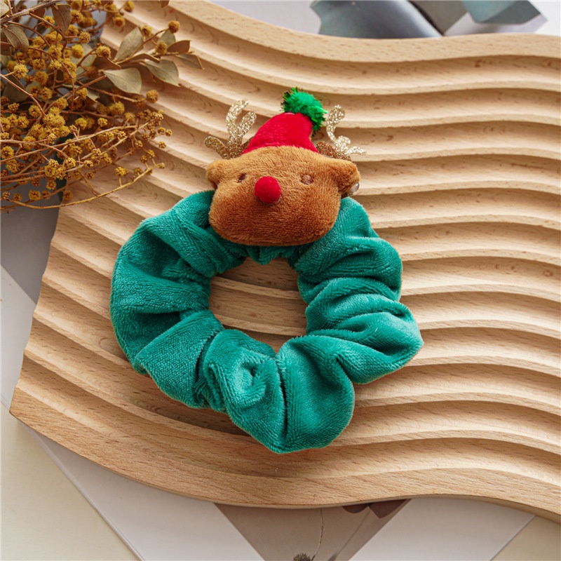 Women's Cute Flannel Hair Tie Festive Christmas Cartoon Pattern