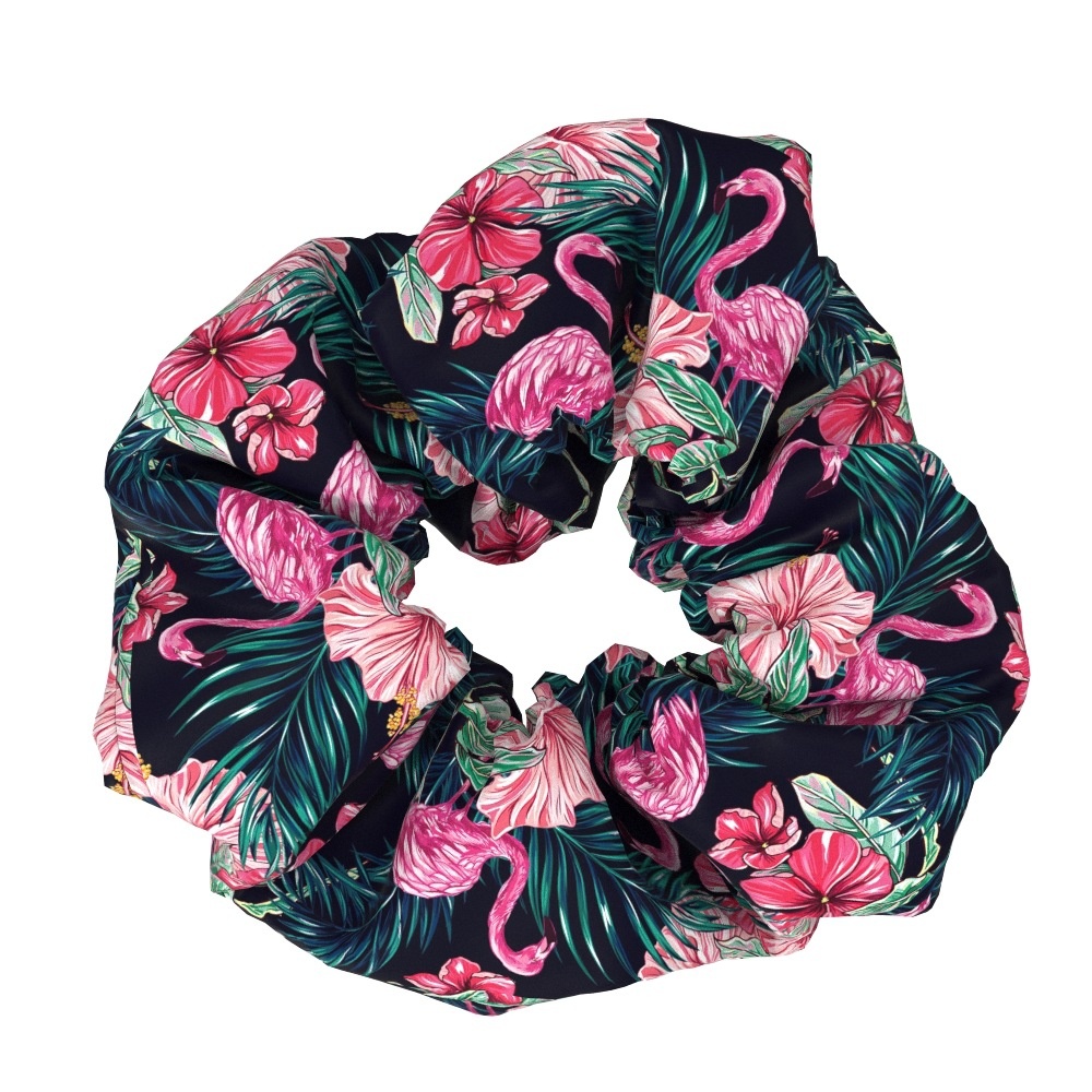 Women's Elegant Flamingo Fabric Hair Bands Sweet Versatile Cloth Scrunchies