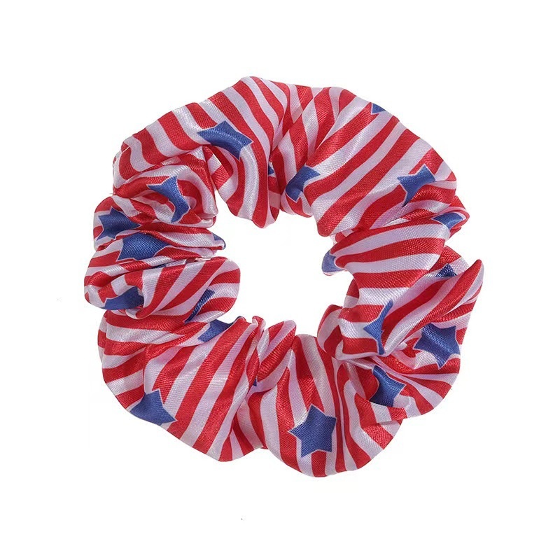 Women's Handmade Cloth Scrunchie Hair Tie American Flag Independence Day