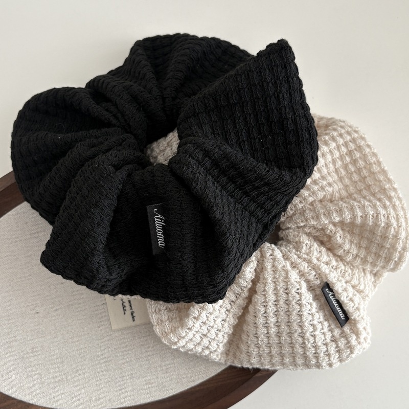 Women's Soft Warm Knitted Large Bow Elastic Hairband Solid Color