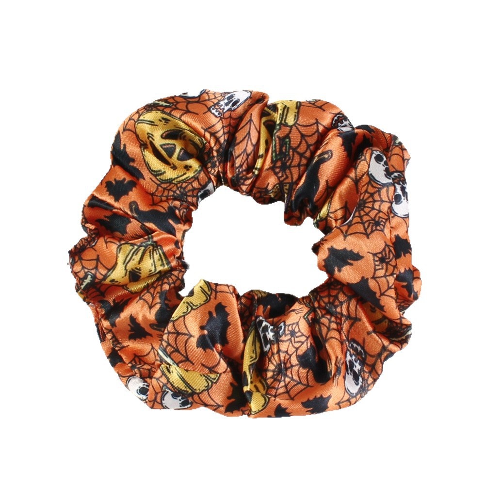Women's Halloween Party Fabric Hair Scrunchies Colorful Skull Pattern