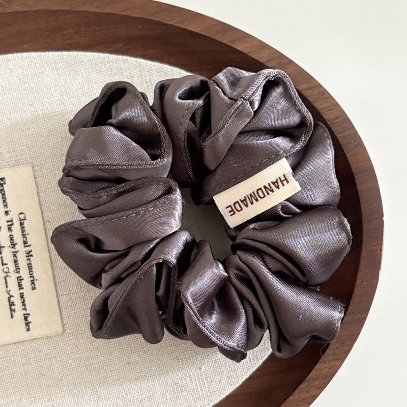 Women's Daily Shiny Satin Pleated Scrunchies Hair Ties Solid Color