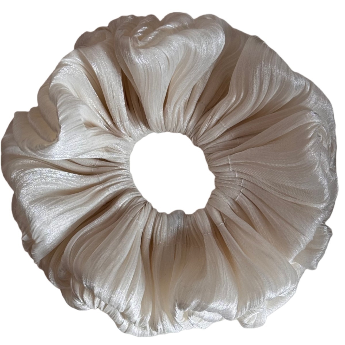 Women's French Style Winter Cloth Floral Hair Tie Accessory Solid White