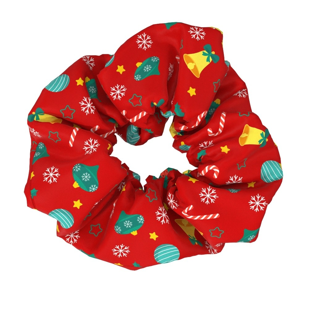 Women's Large Bow Hair Ties Festive Christmas Tree Pattern Cloth Headwear