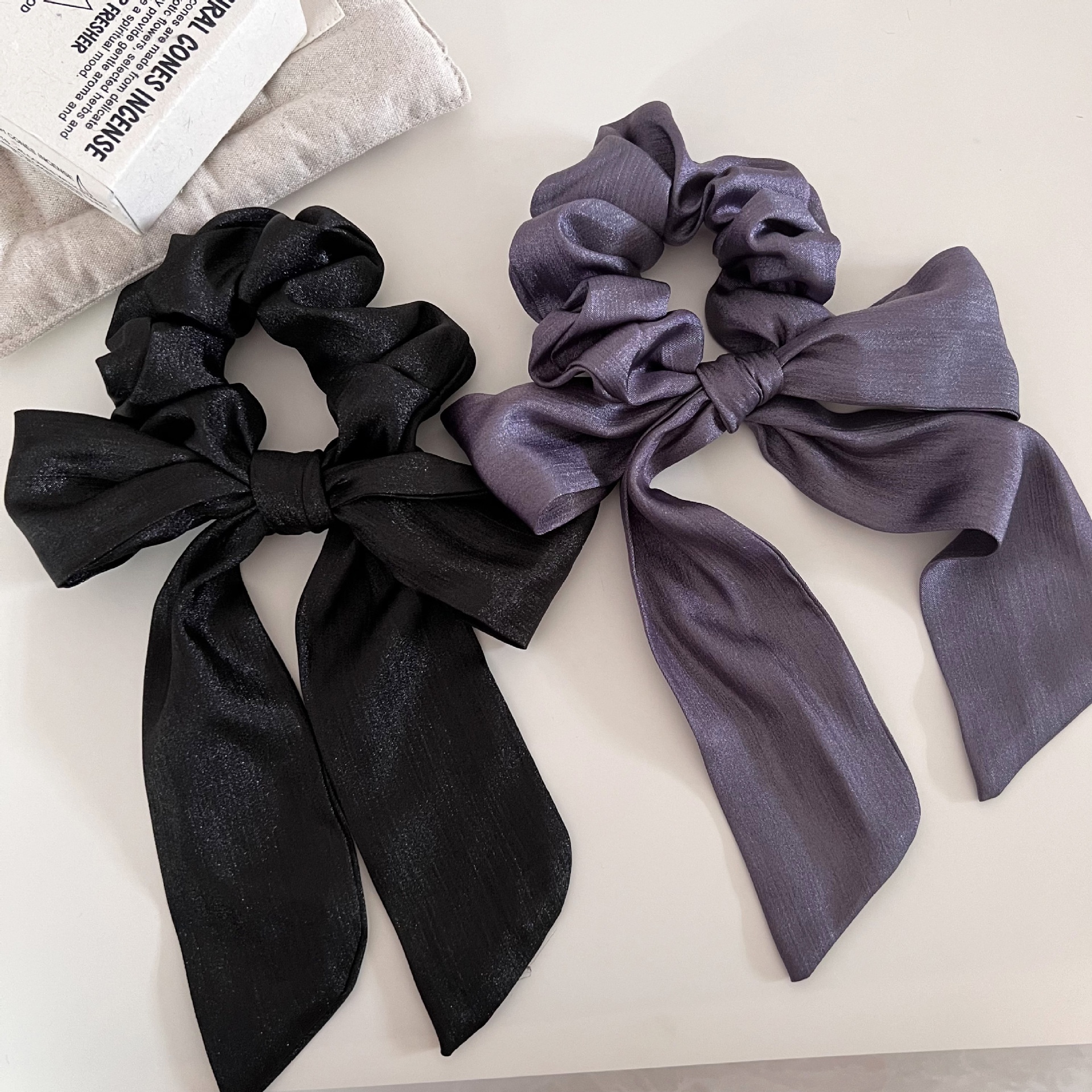 Shiny Satin Headband For Women, French Low Ponytail Hair Bun Hair Tie, Multifunctional Hair Accessory, Bow Hairband Suitable For Girls