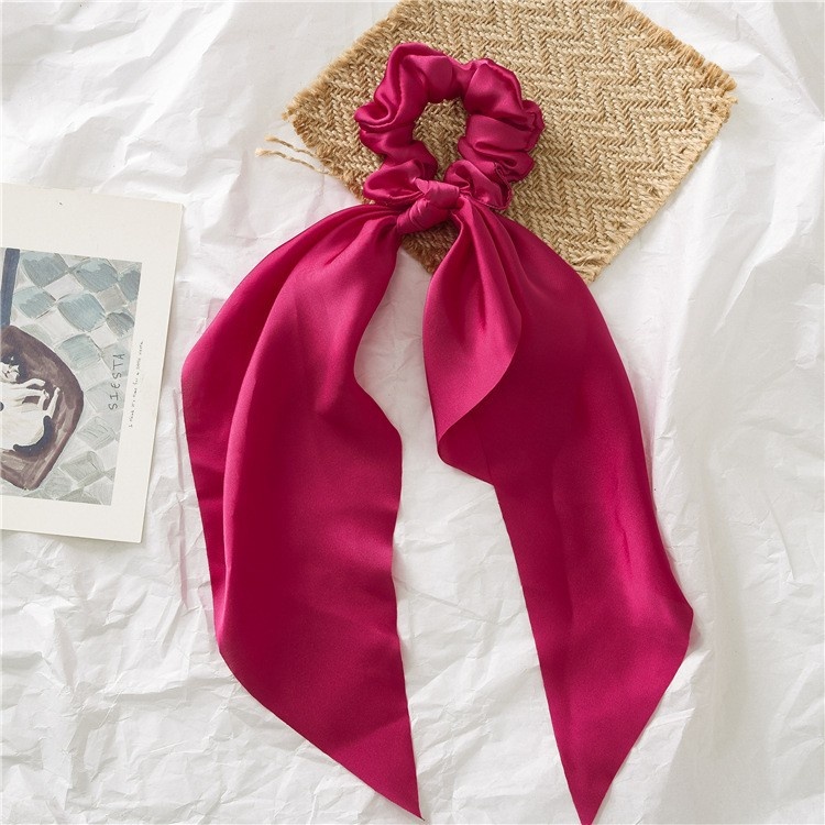 Women's Elegant Pleated Cloth Hair Tie Solid Color Minimalist Daily Scrunchie