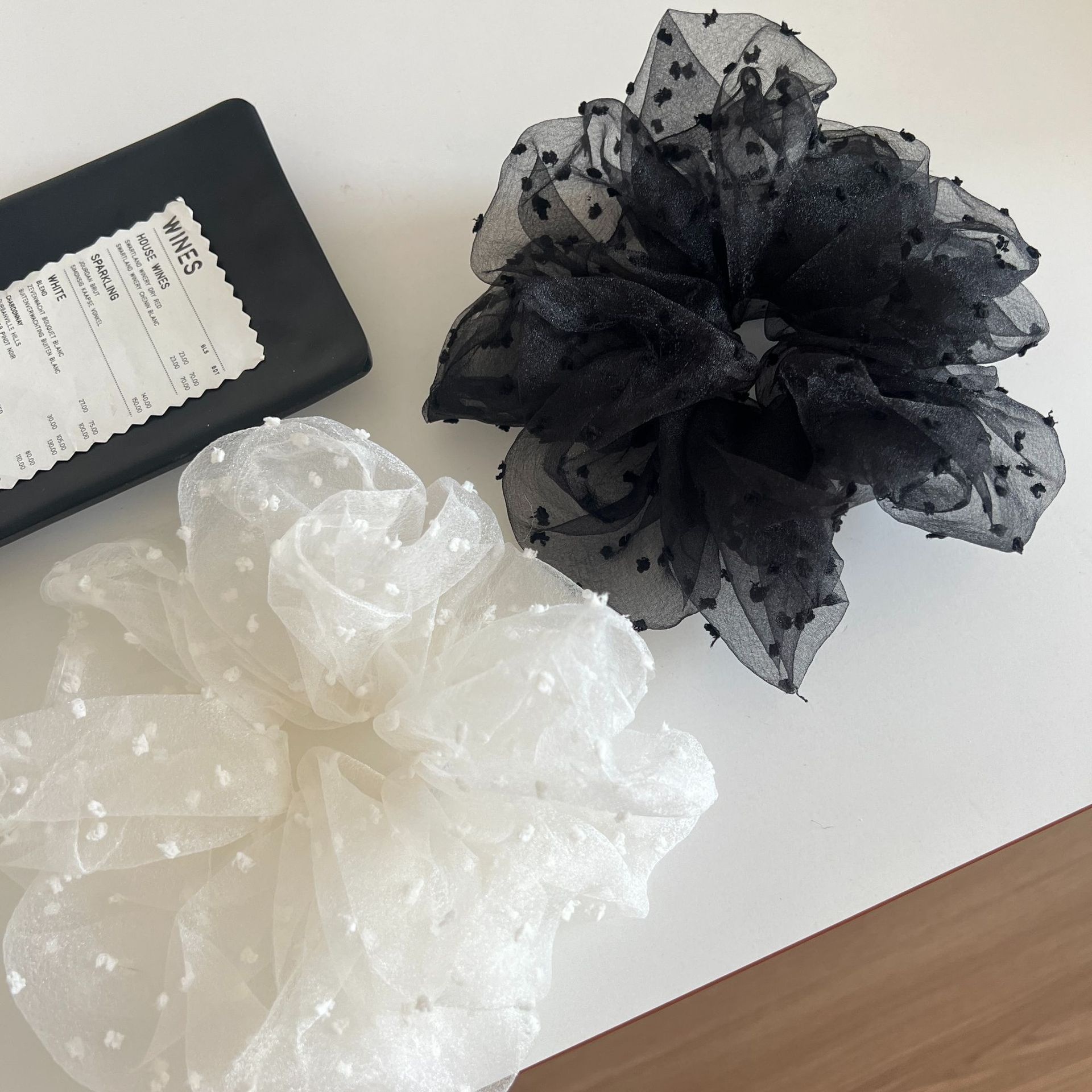 Women's Elegant Cloth Hair Tie Simple Polka Dot Solid Color Daily Scrunchie