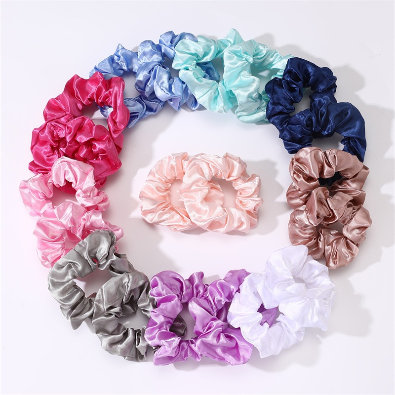 Women's Everyday Fabric Hair Ties Set Of 20 Pure Solid Color