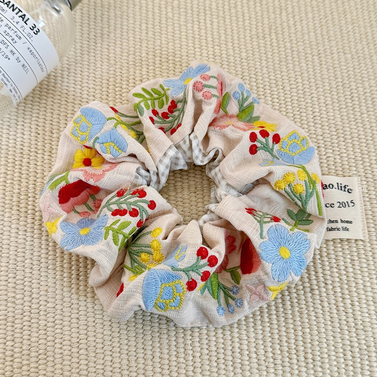 Women's Vintage Cloth Hair Tie With Pastoral Floral Embroidery