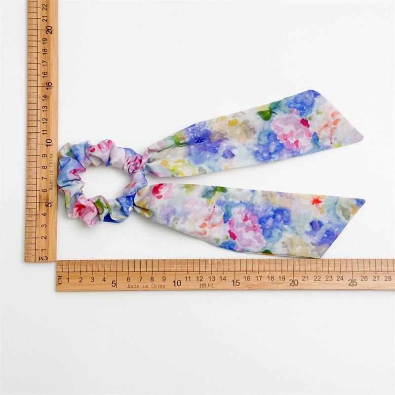 Women's Summer Oil Painting Printed Cloth Hair Ties Elastic Vacation Scrunchies
