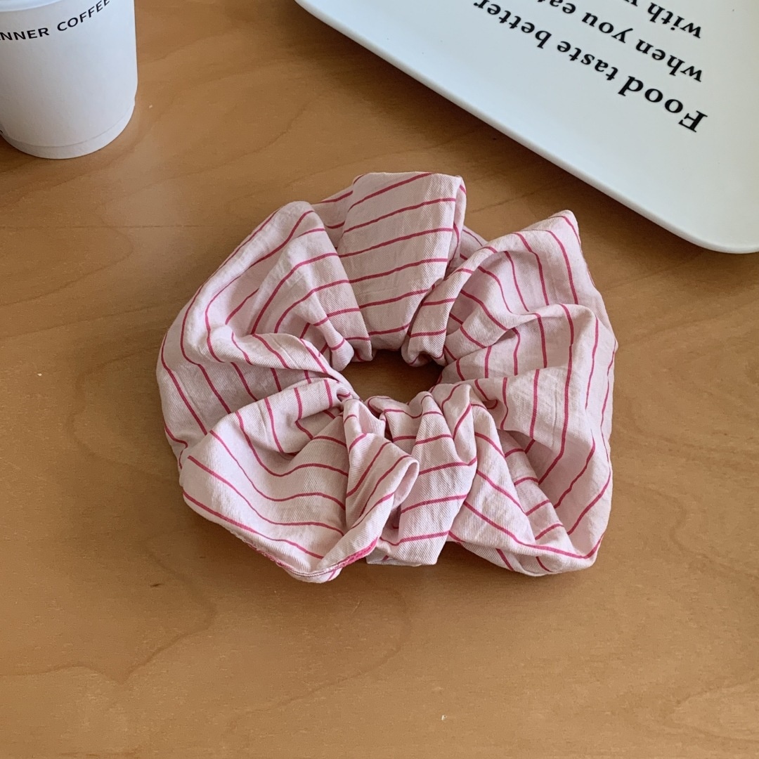 Women's Sweet Purple Plaid Cloth Hair Rope for Summer Bubble Braids