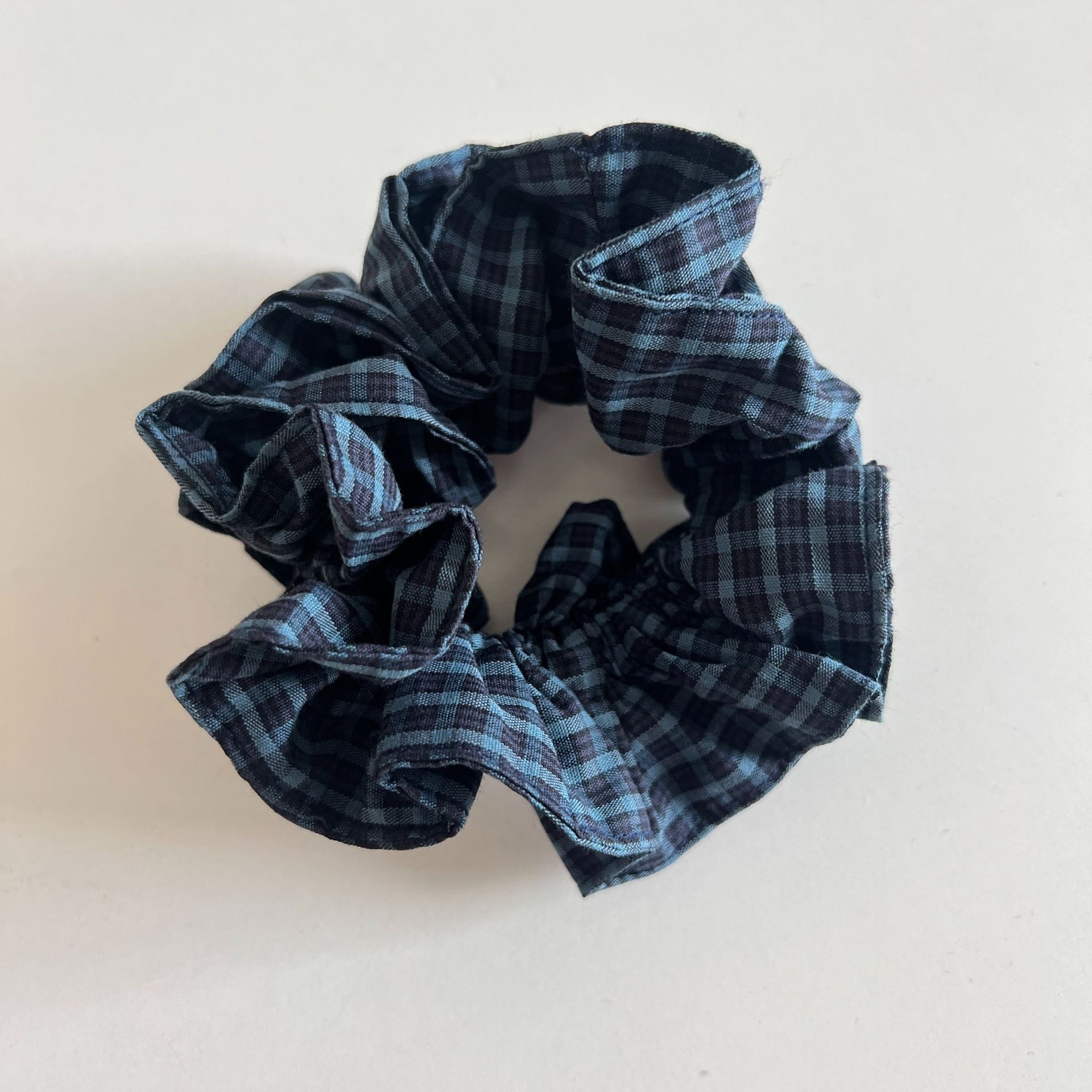 Women's 3D Volumizing Cloth Hair Scrunchies Double Layer Plaid