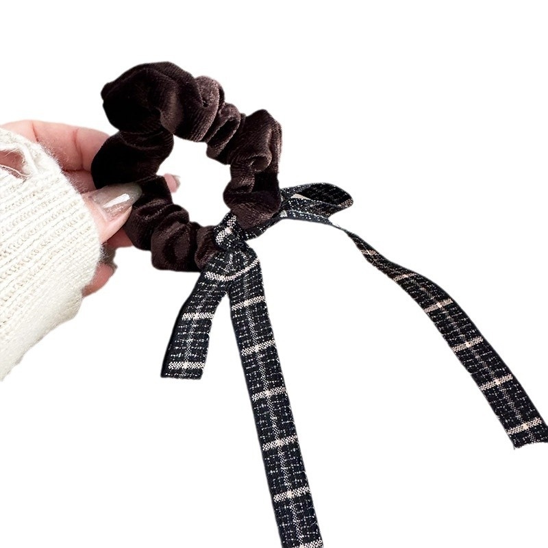 Women's New Year Christmas Bowknot Hair Ties High Elasticity Cloth Bands