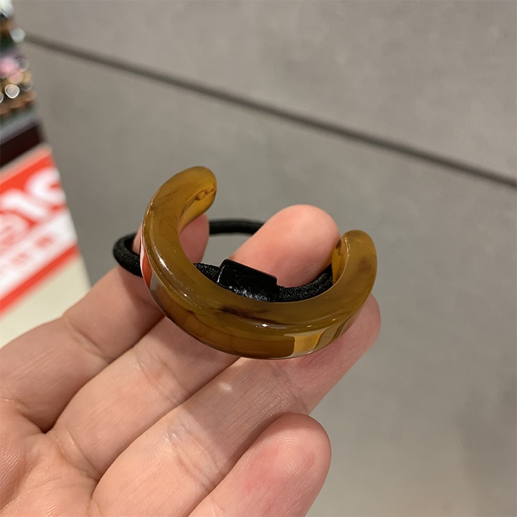 Women's Chic Resin Everyday Ponytail Holder Hair Tie Green Semicircle