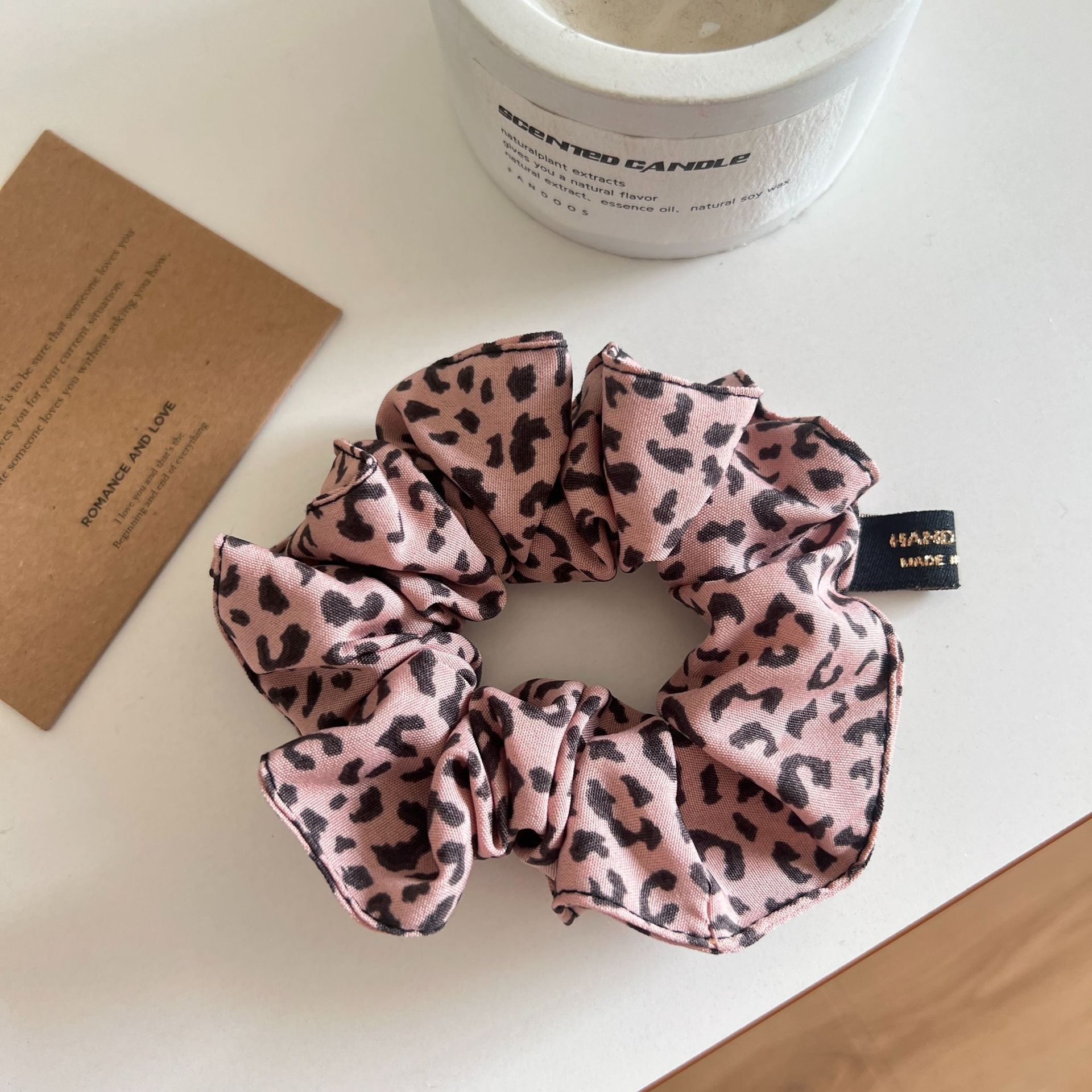 Women's Vintage Autumn Winter Fabric Elastic Hair Tie Leopard Print