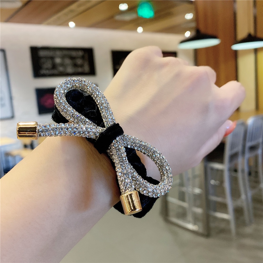 Women's Elegant Cloth Hair Tie for Holiday Dates Retro Bow Knot