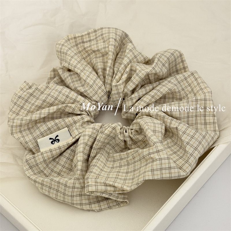 Women's Daily Wear Preppy Cloth Hair Tie Scrunchie Classic Plaid