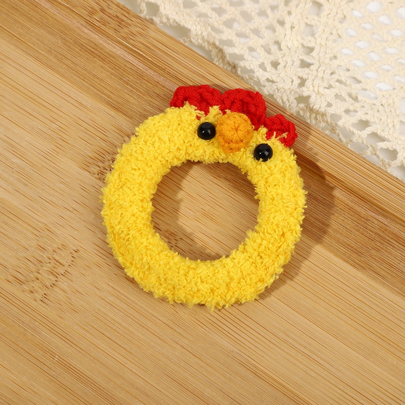 Girls Winter Knitted Yarn Hair Ties Cartoon Plush Animal Rabbit Bear