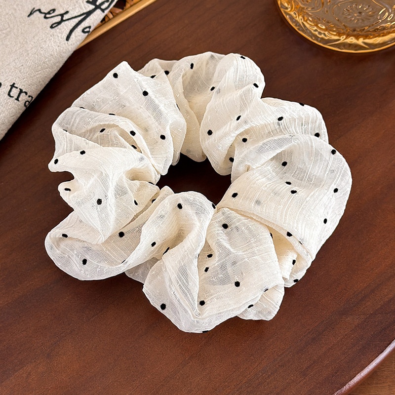 Women's Elegant Spring Summer French Style Cloth Hair Tie Polka Dots