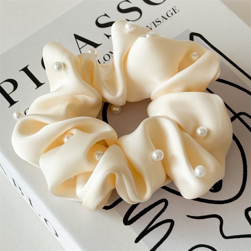 Women's Elegant Pearl Cloth Hair Tie Casual Holiday Solid Color